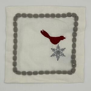 NEW The Company Store Winter Wood Cocktail Napkin 6" x 6" 100% Cotton Set of 8
